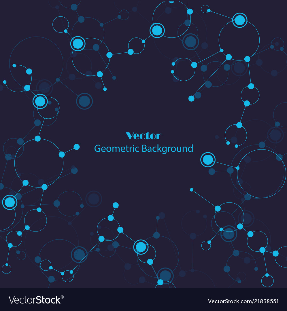 Geometric pattern with connected lines and dots vector image Geometric pattern with connected lines and dots