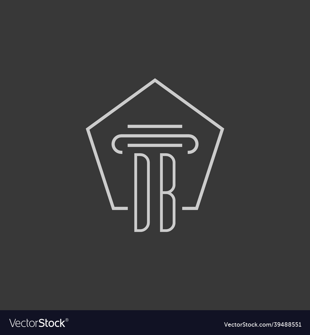 Initial monogram db with monoline pillar logo