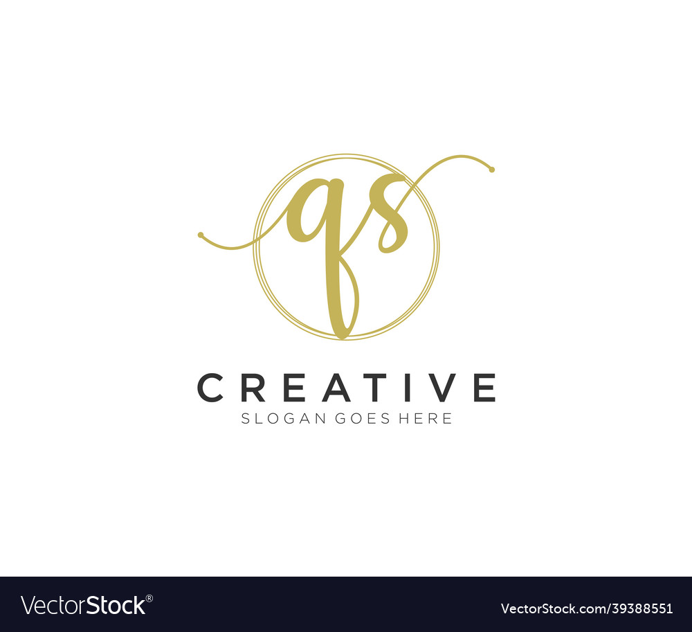 Initial qs feminine logo beauty monogram