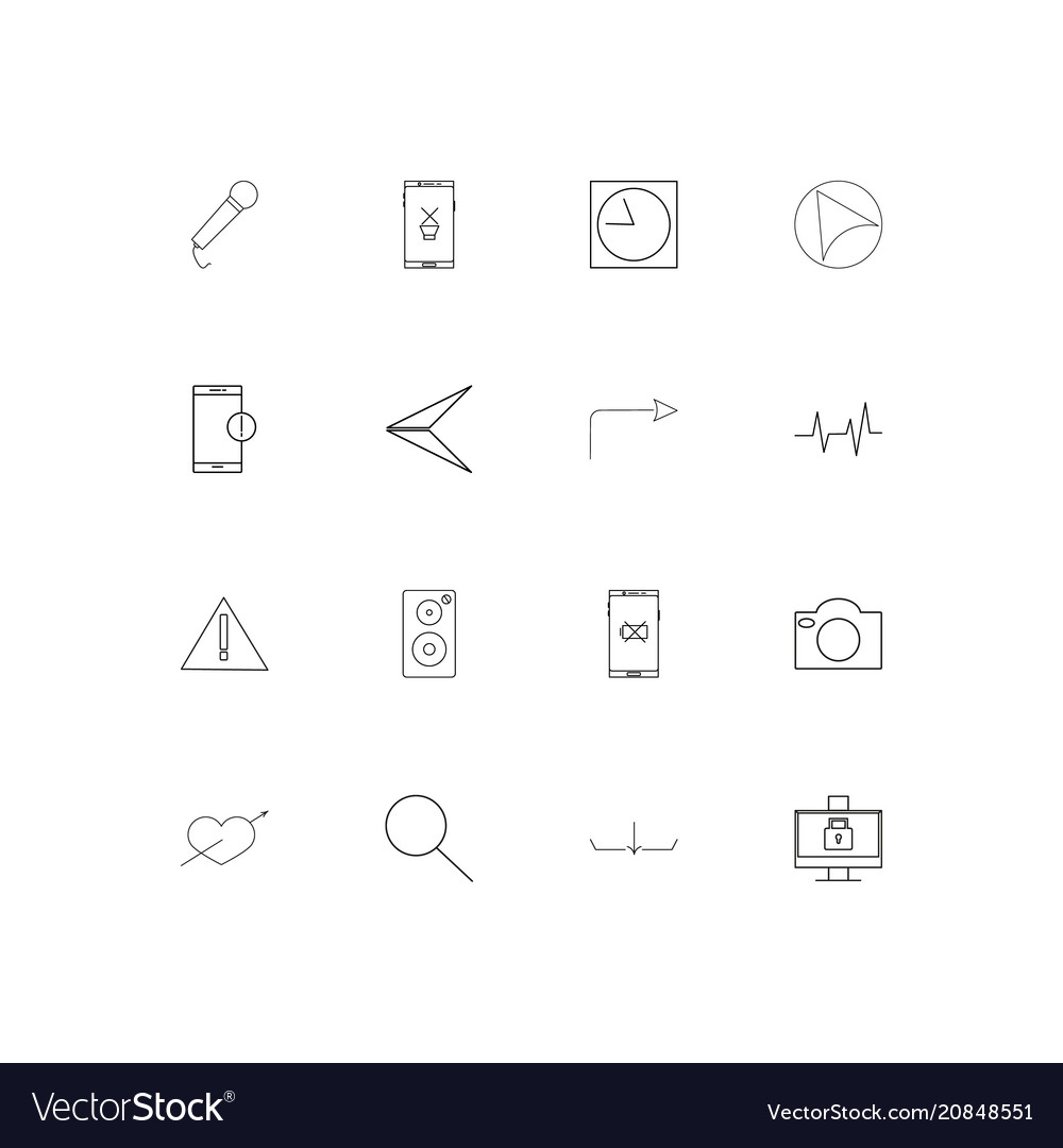Internet of things linear thin icons set outlined