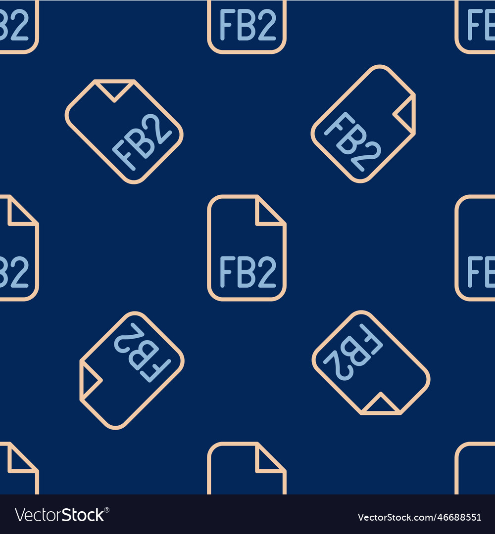 Line fb2 file icon isolated seamless pattern Vector Image Line fb2 file icon isolated seamless pattern