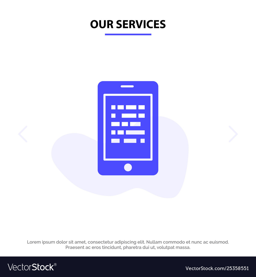 Our services mobile read data secure e learning vector image Our services mobile read data secure e learning