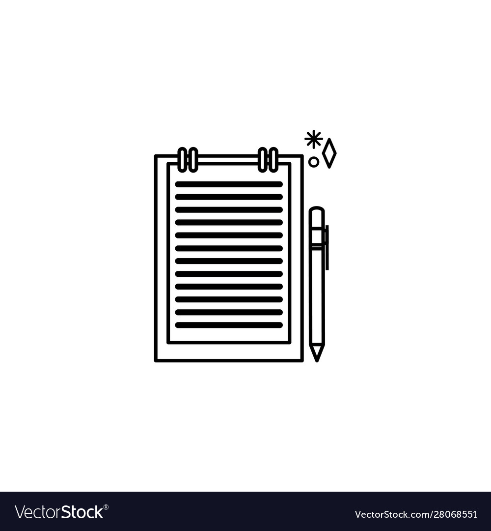 Paper document with pen line style icon