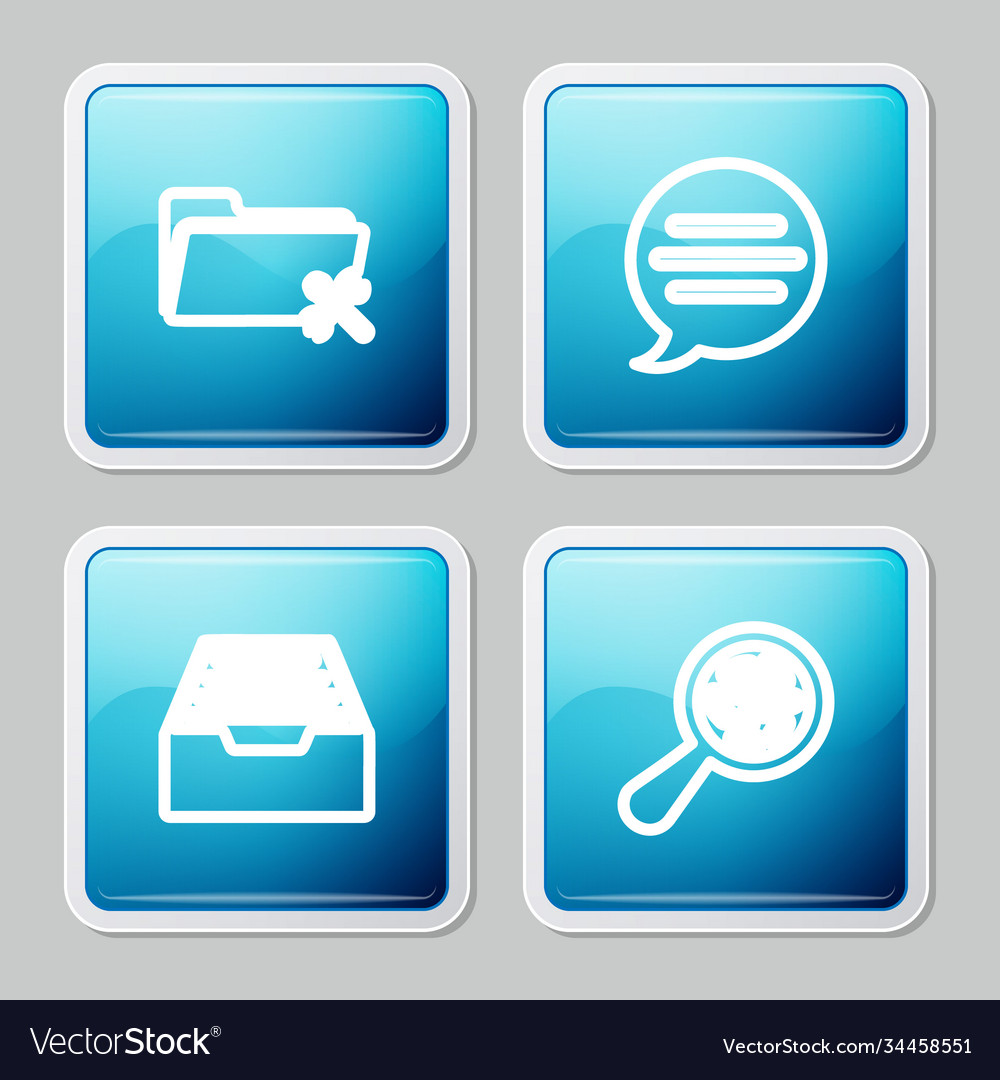 Set line folder service speech bubble chat vector image Set line folder service speech bubble chat