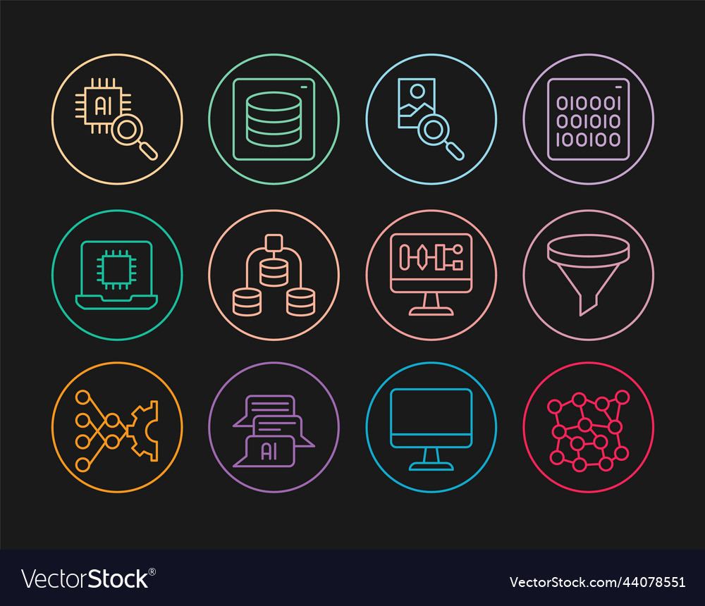 Set line neural network funnel filter photo
