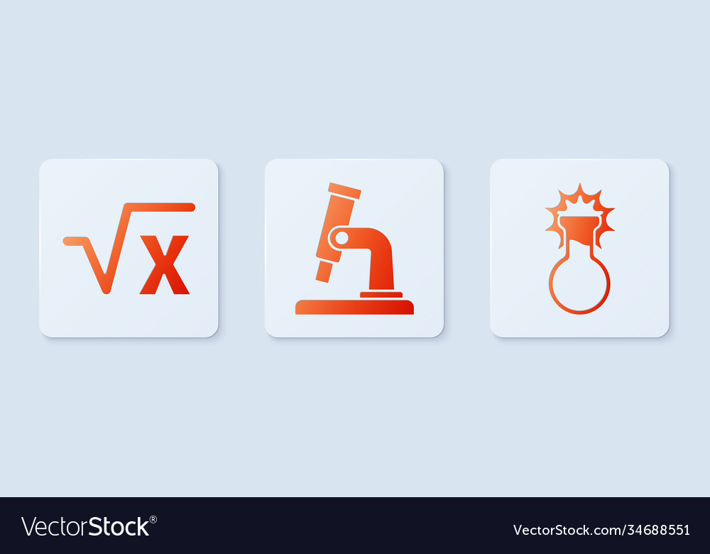 Set microscope square root x glyph and test Vector Image Set microscope square root x glyph and test