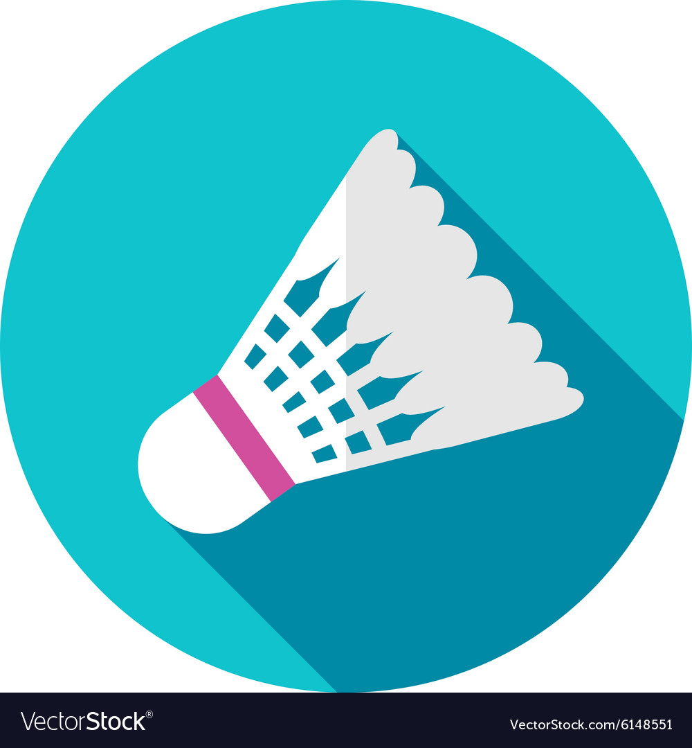 Shuttlecock For Badminton Sport Flat Icon Vector Image 0810