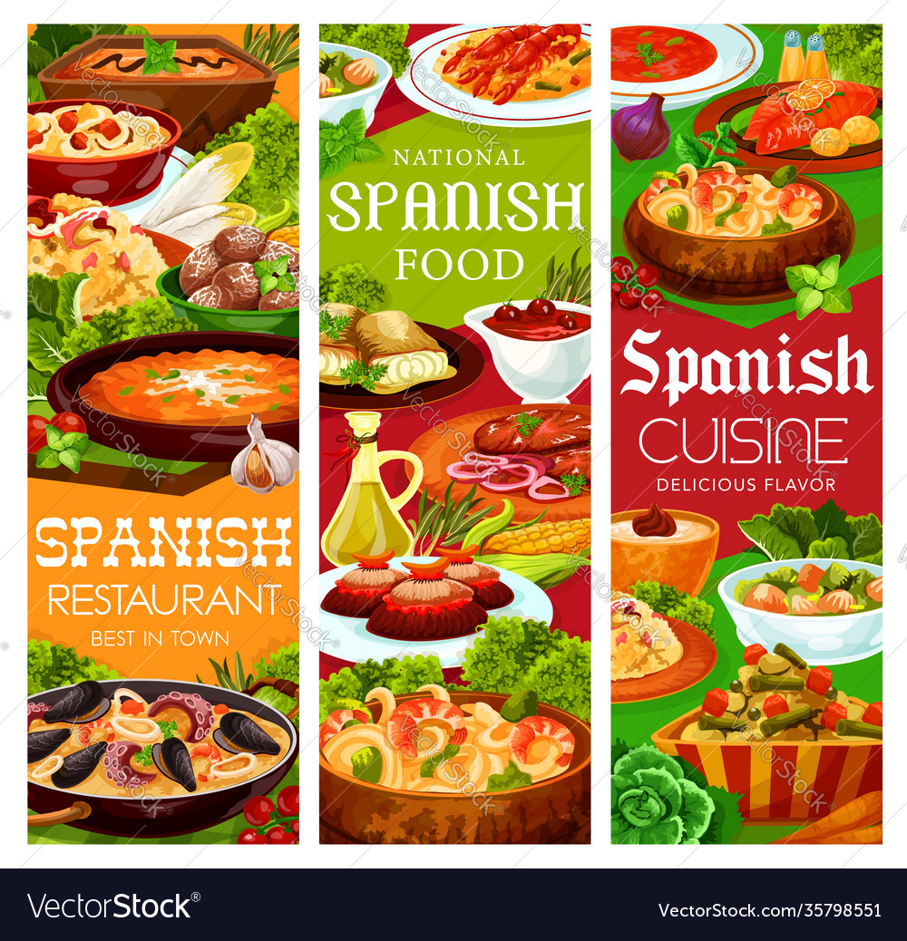 Spanish cuisine food menu paella seafood and tapas