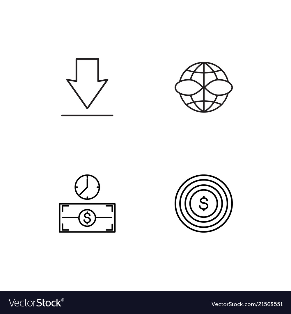 Time linear icons set simple outline