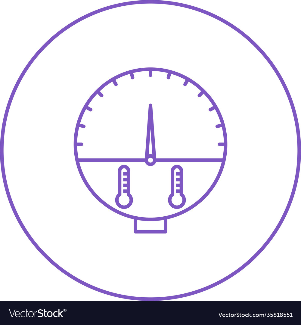 Unique temperature indicator line icon
