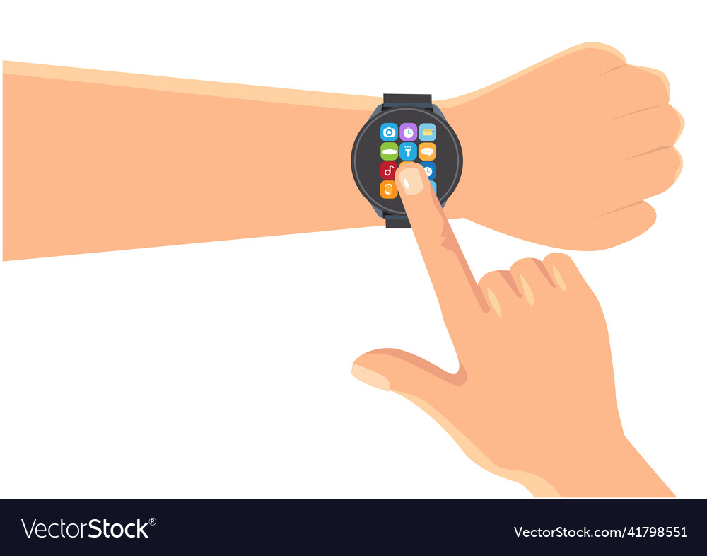 Wearing a smartwatch for exercise timer find vector image Wearing a smartwatch for exercise timer find