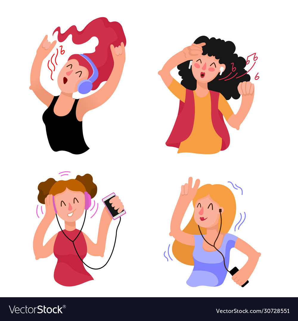 Junge Frau Musik hören