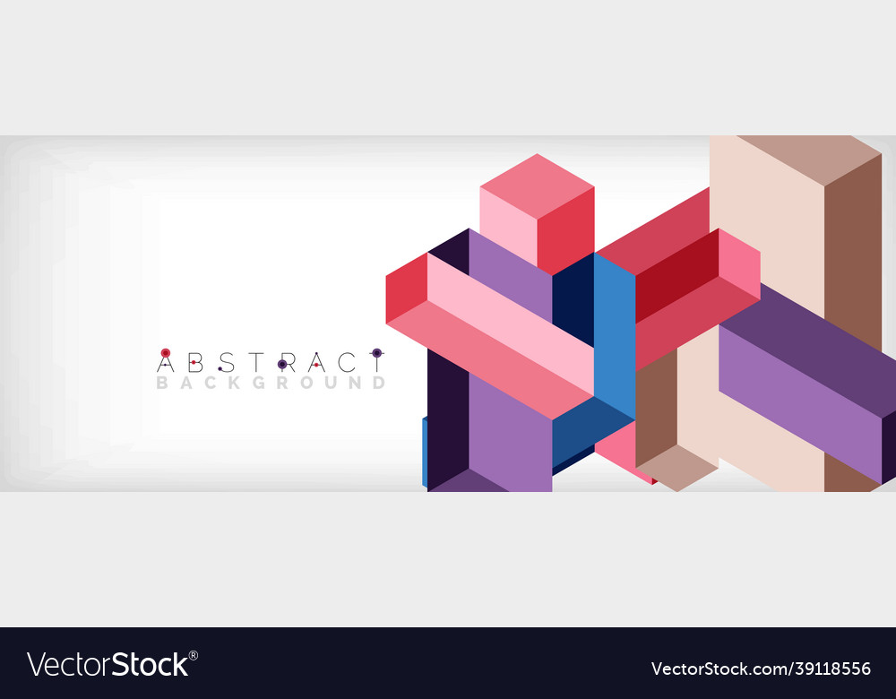 Abstract background 3d cubes cubic elements vector image Abstract background 3d cubes cubic elements