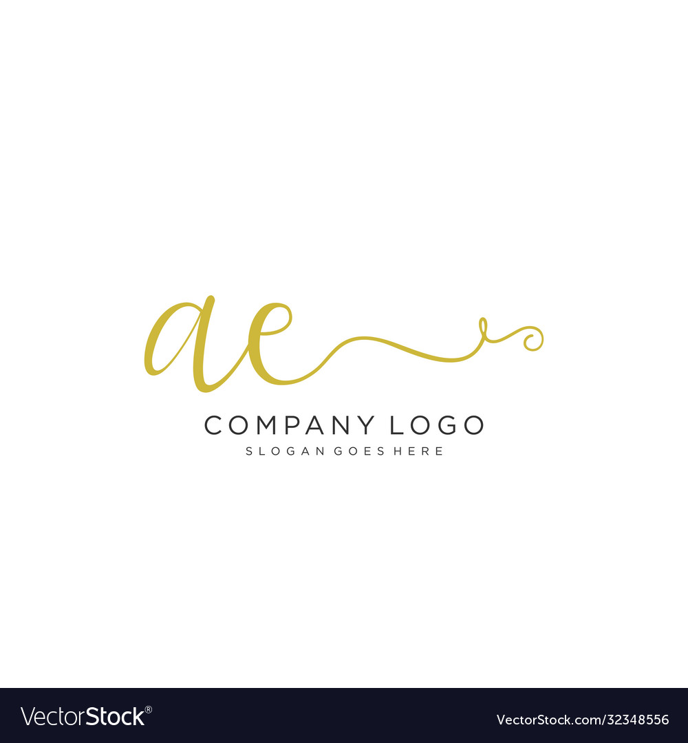 Ae initial handwriting logo design