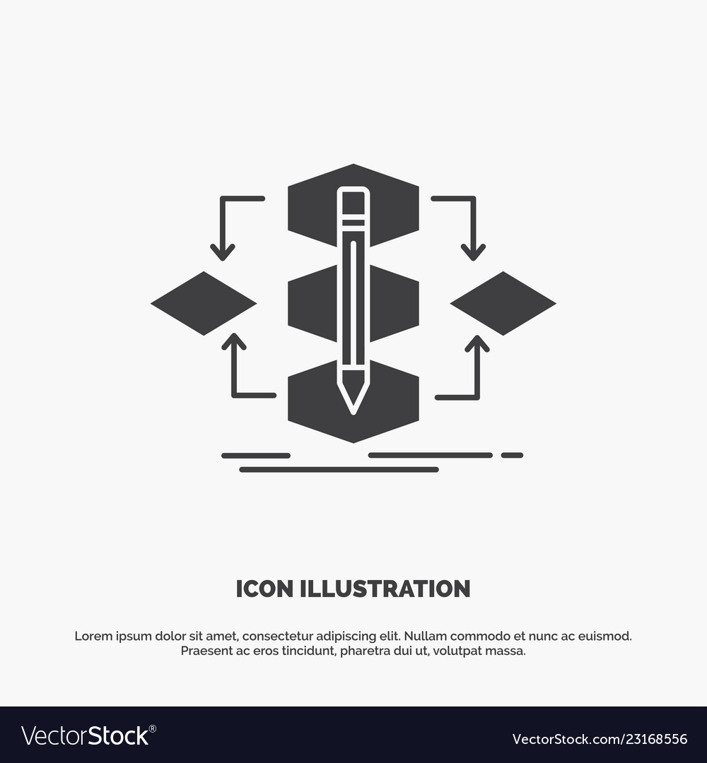 Algorithm design method model process icon glyph vector image Algorithm design method model process icon glyph