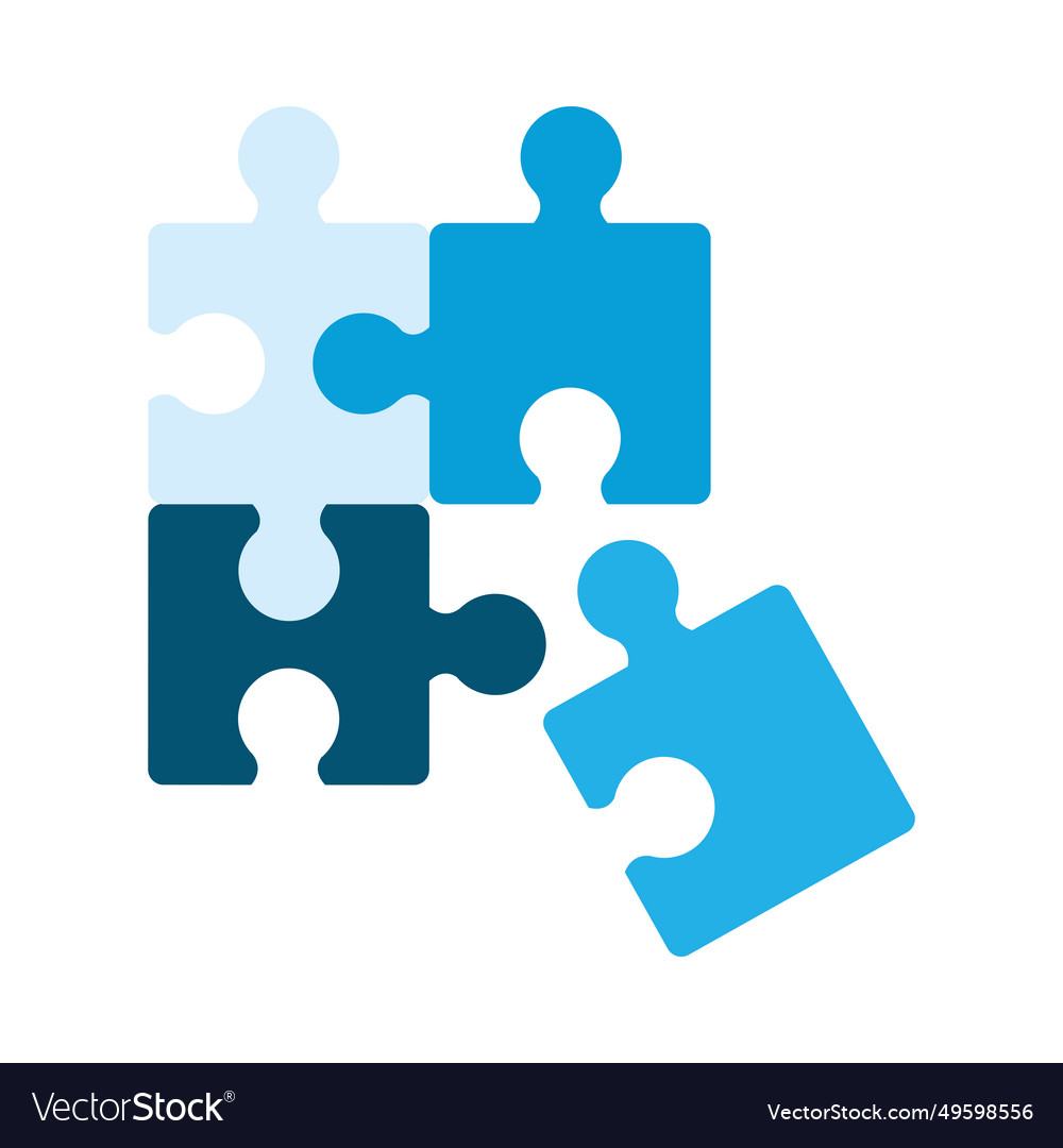 Blue puzzle pieces Royalty Free Vector Image - VectorStock