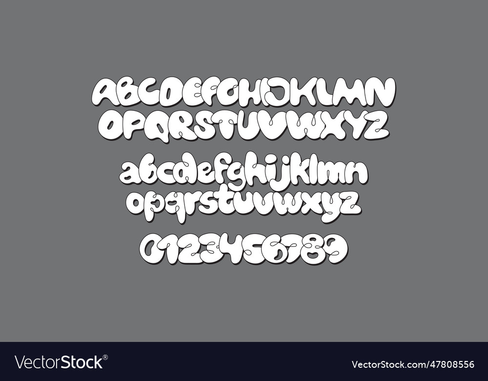 Bubble Font Inflated Shape Alphabet Set Graffiti Vector Image Bubble Font Inflated Shape Alphabet Set Graffiti Vector Image