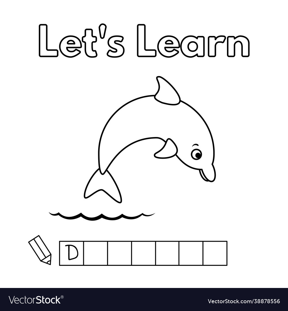 Cute Dolphin Coloring Book for Kids
