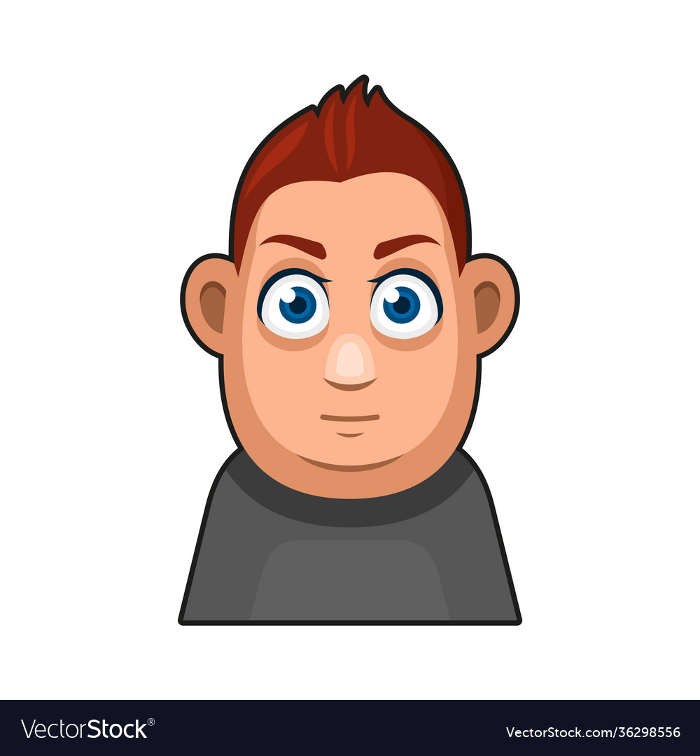 Cute overweight boy avatar character young man Vector Image