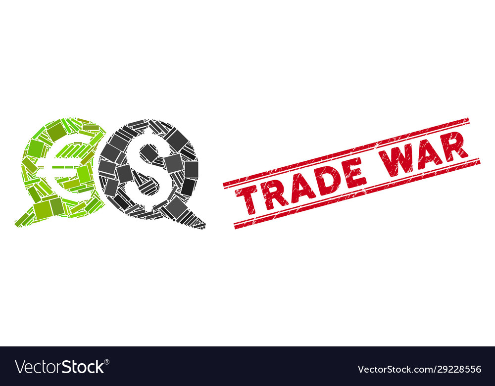 International payments mosaic and grunge trade war vector image International payments mosaic and grunge trade war