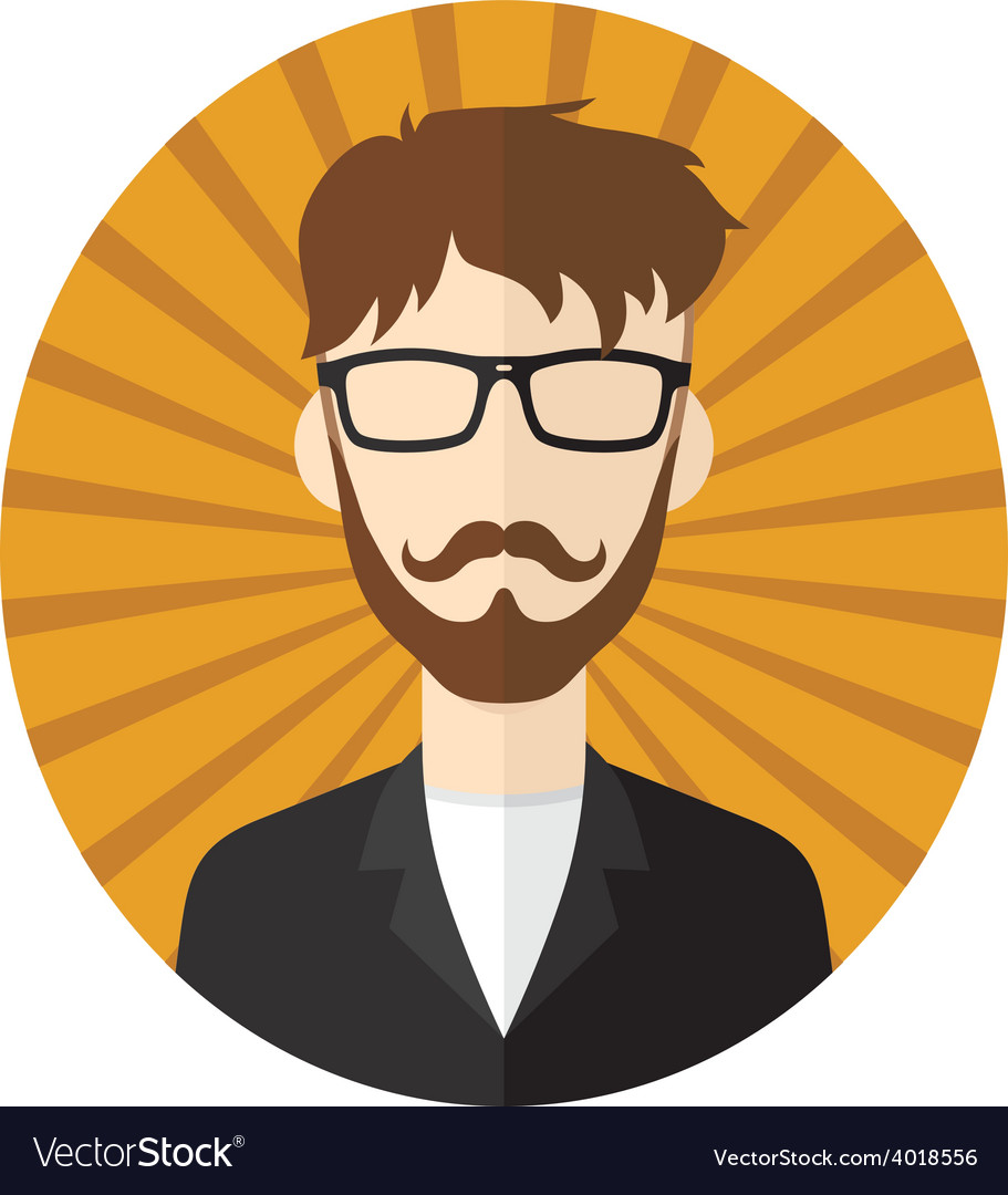 Man hipster avatar user picture cartoon character Vector Image