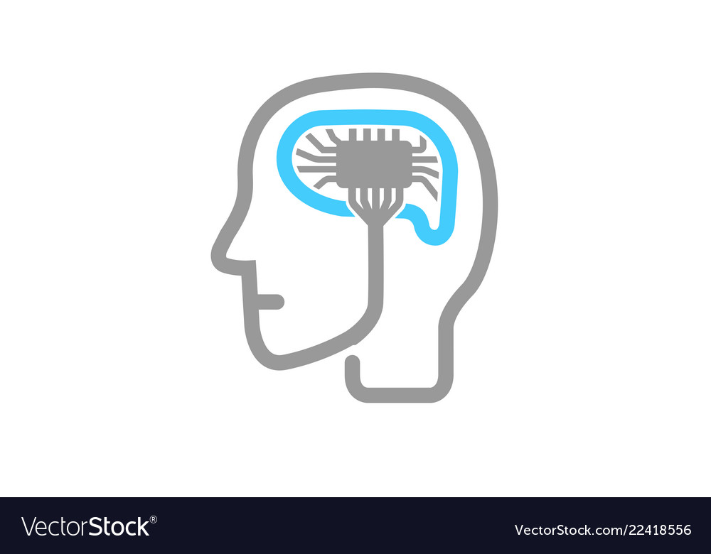 Memory human brain logo Royalty Free Vector Image, logo of memory 