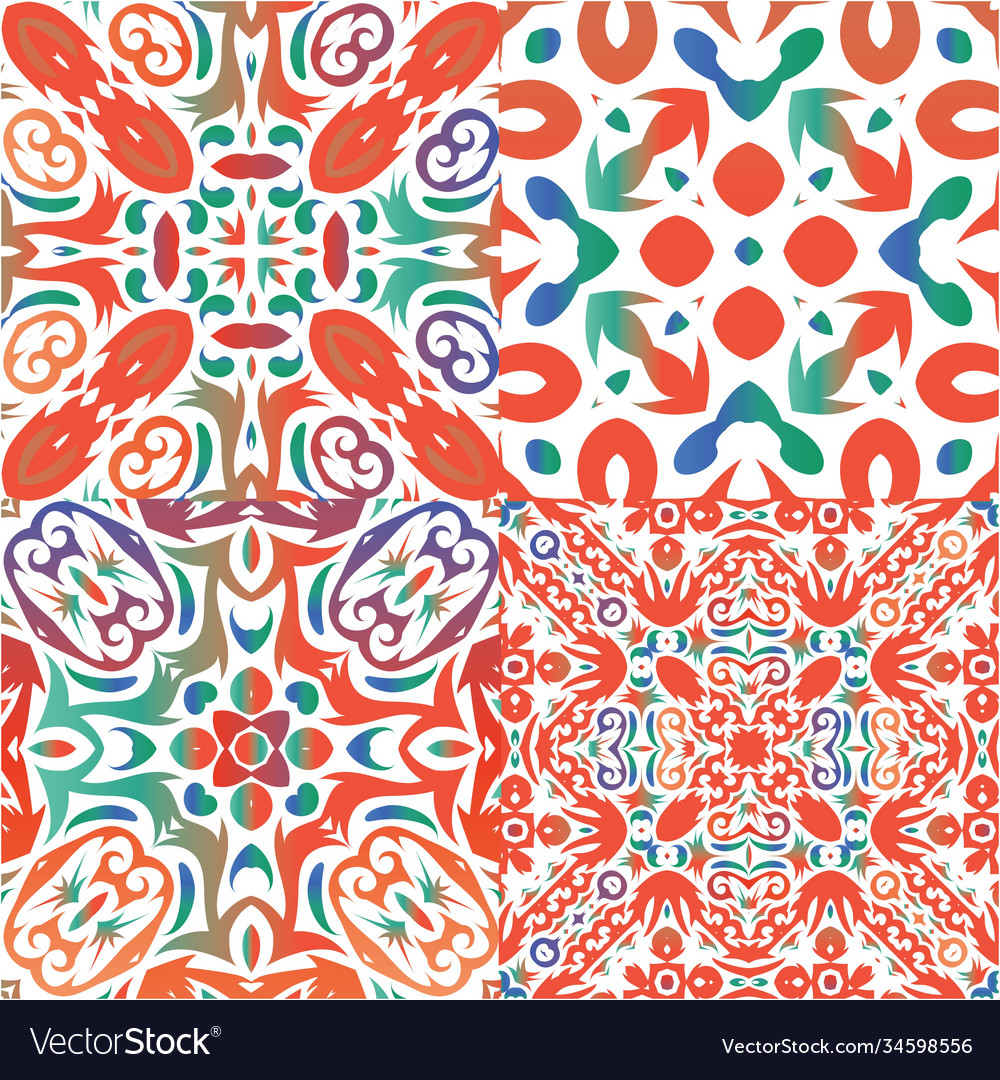 Mexican Vintage Talavera Tiles Royalty Free Vector Image