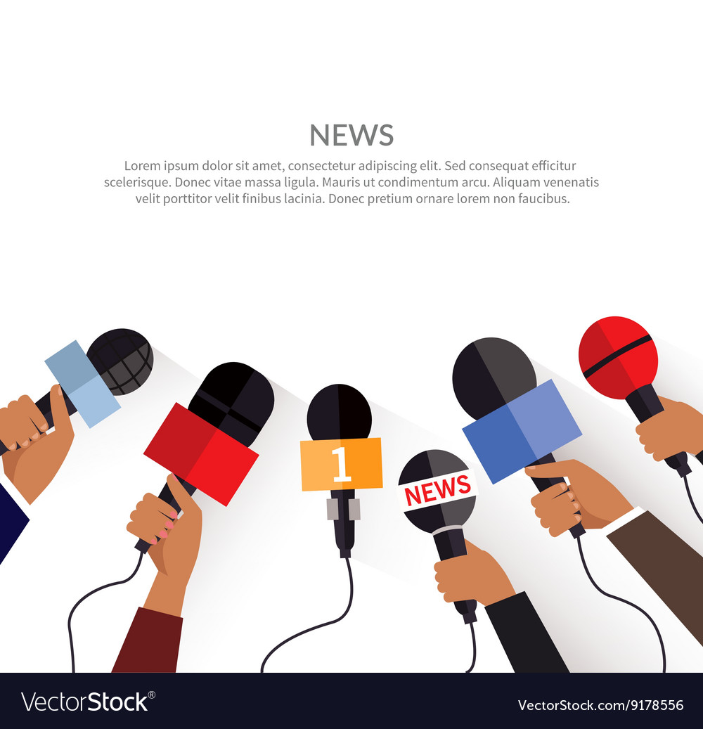 News banner template set of microphone Royalty Free Vector