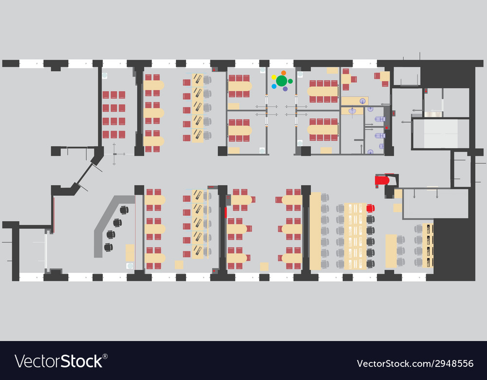 Plan office Royalty Free Vector Image - VectorStock