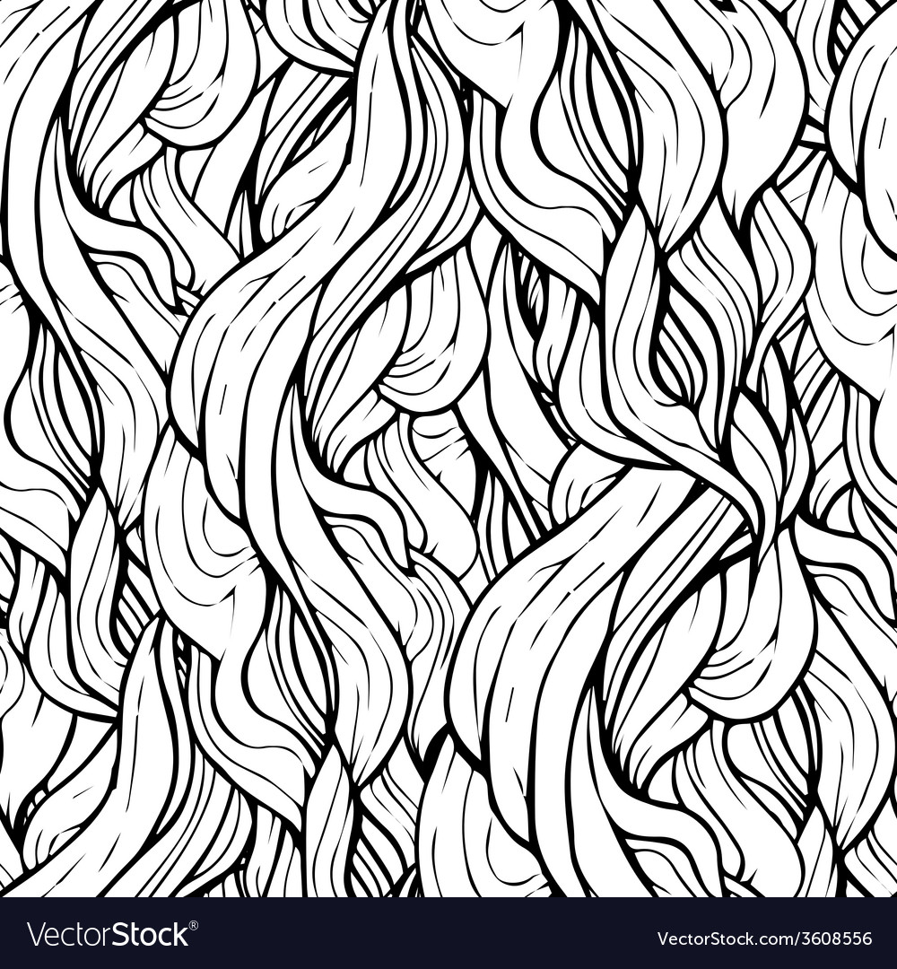 Seamless wave hand-drawn pattern waves background