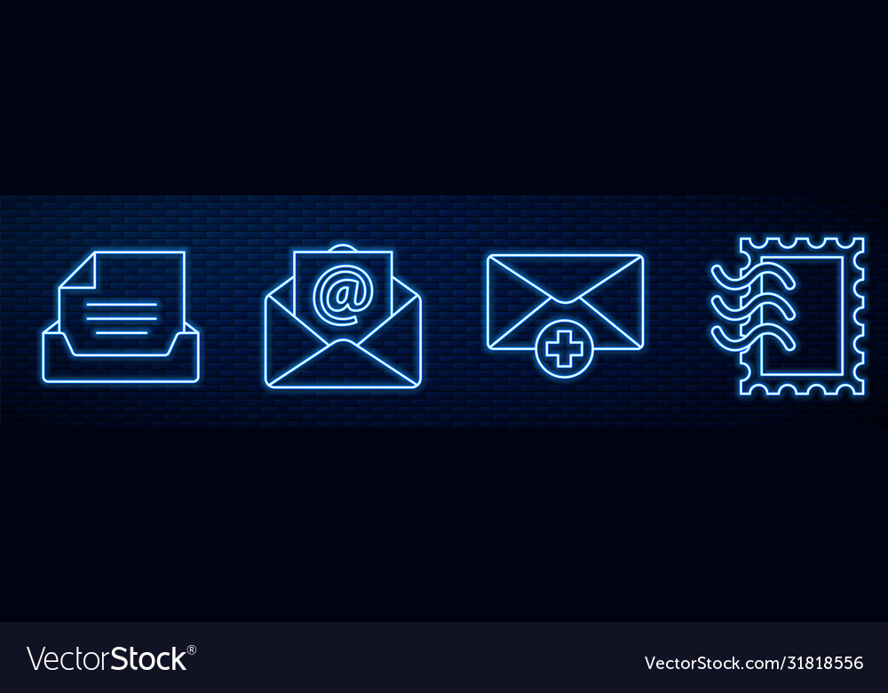 Set line received message concept drawer vector image Set line received message concept drawer