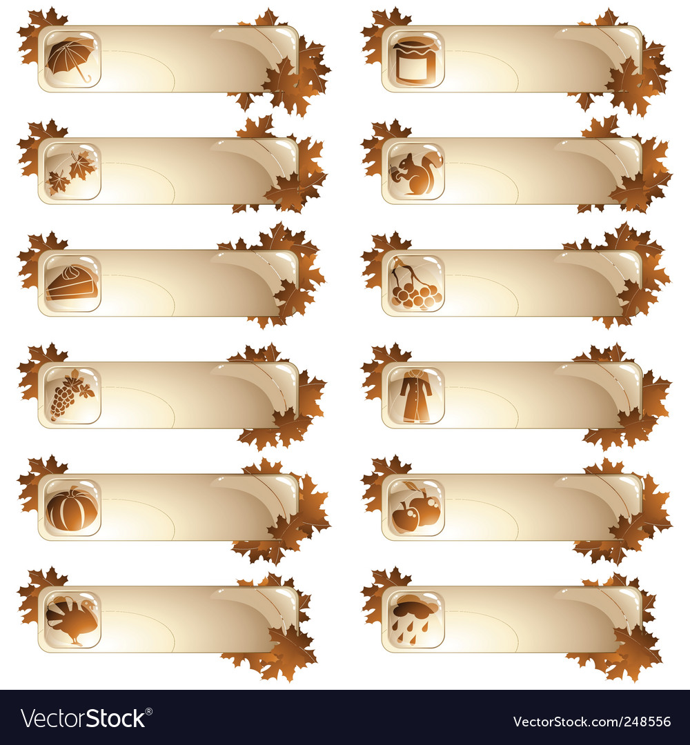 Set of 12 autumnal labels