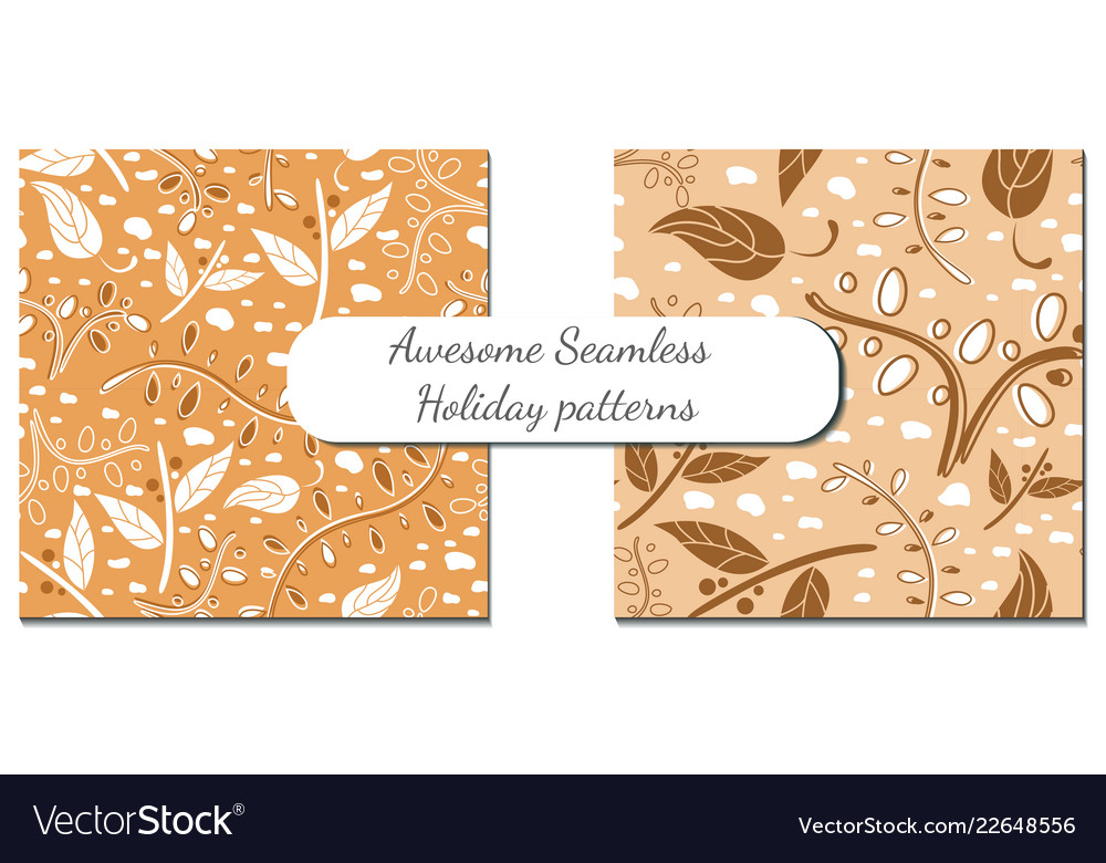 Set of two winter patterns vector image Set of two winter patterns