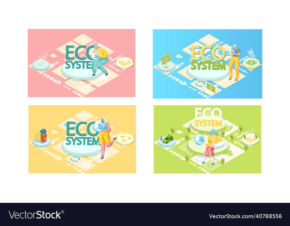Sorting garbage caring for earth planet vector image Sorting garbage caring for earth planet
