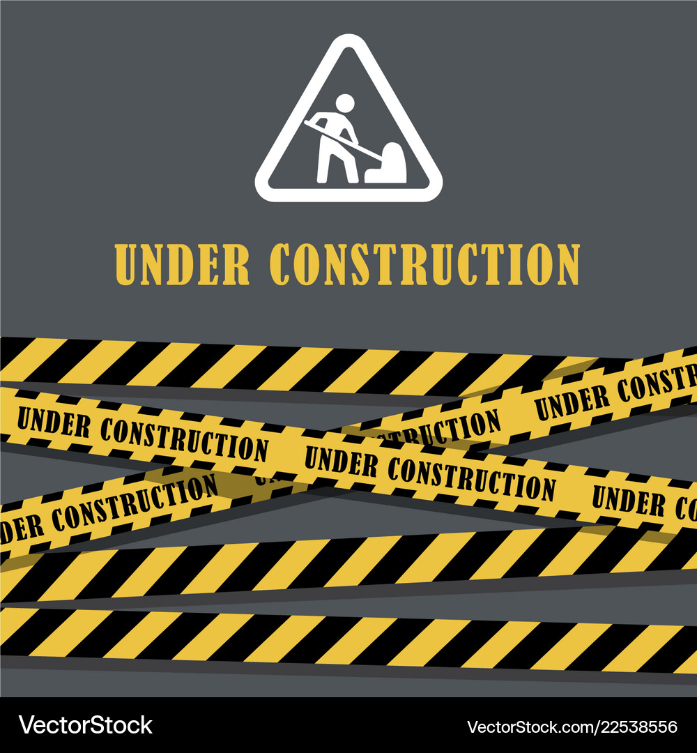 Under Construction Website Page With Black And Vector Image