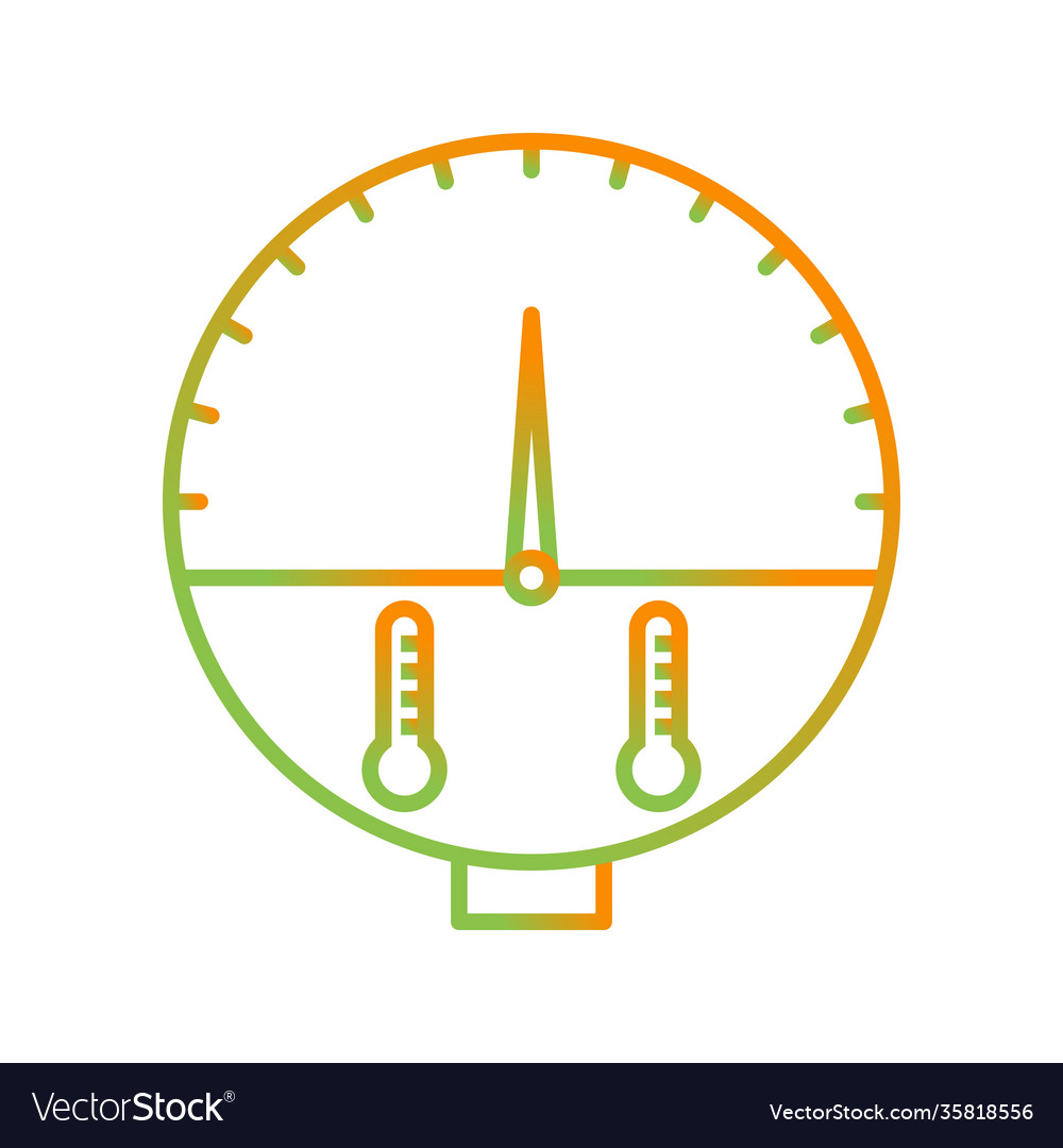 Unique temperature indicator line icon
