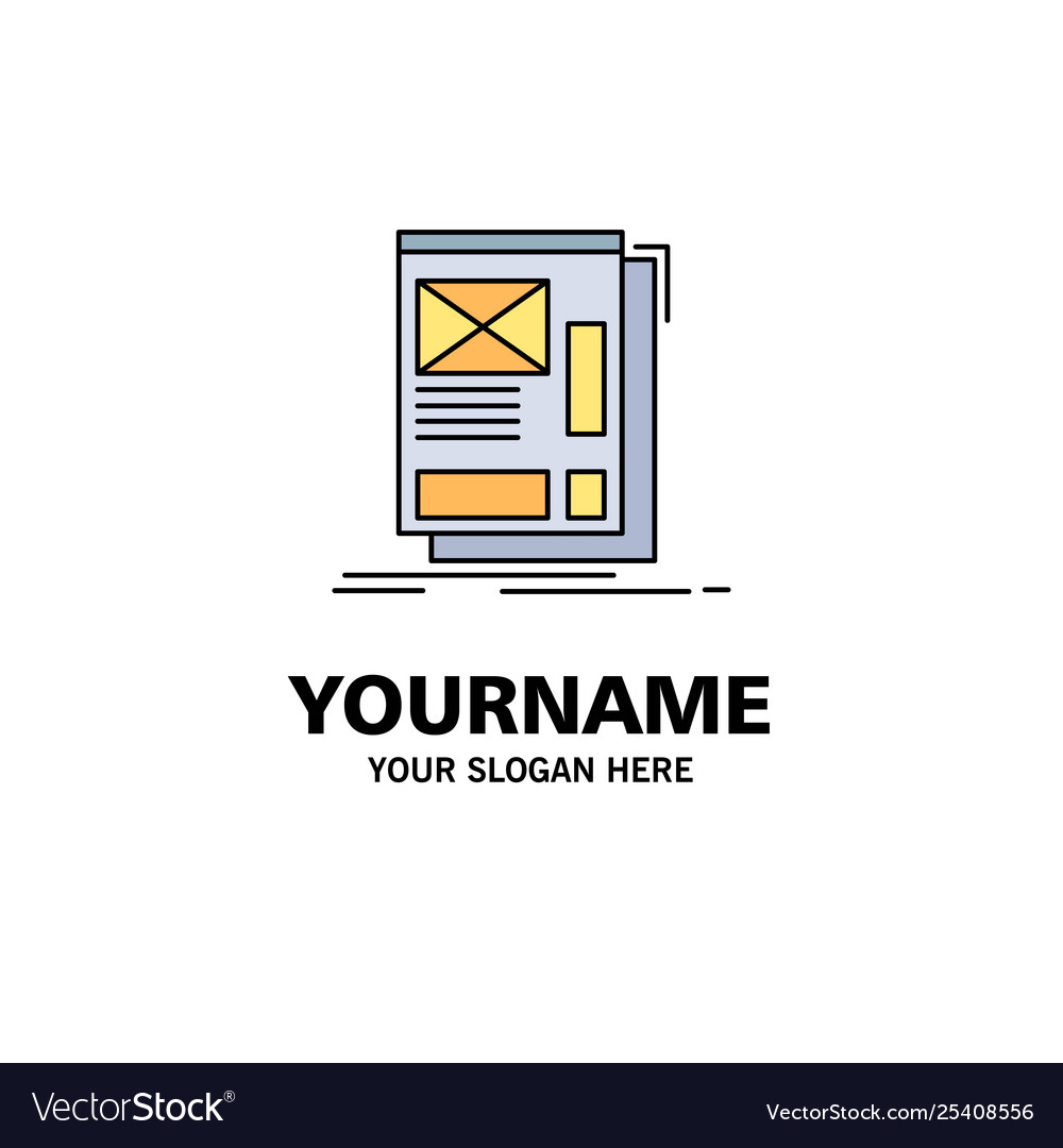 Wire framing web layout development flat color