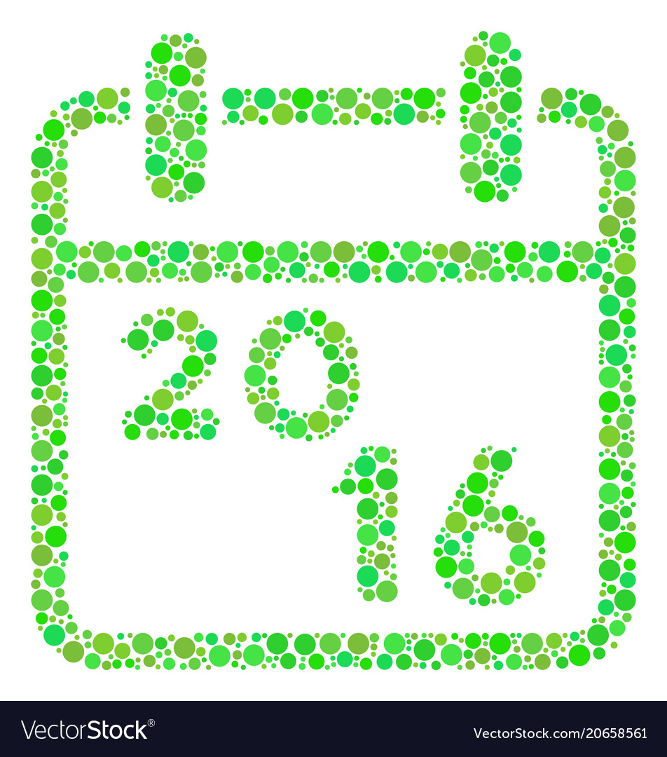 2016 calendar composition icon of circles