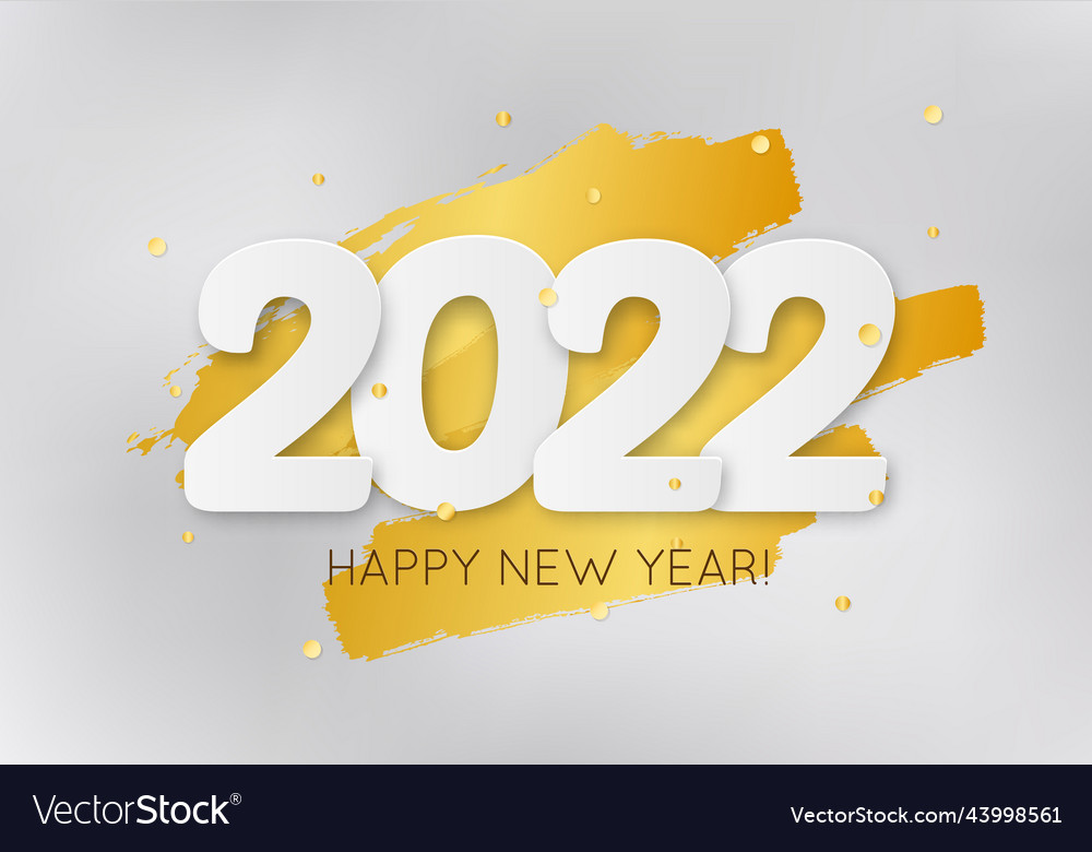 2022 happy new year hand drawn text lettering Vector Image