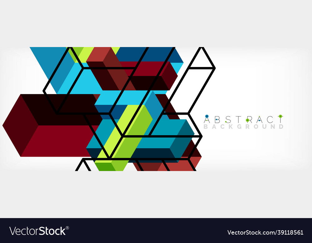 Abstract background 3d cubes cubic elements vector image Abstract background 3d cubes cubic elements