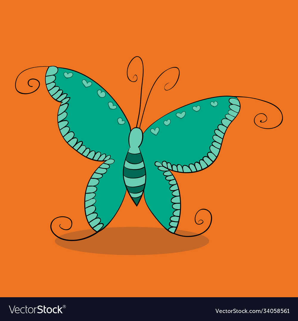 Butterfly turquoise 12 Royalty Free Vector Image