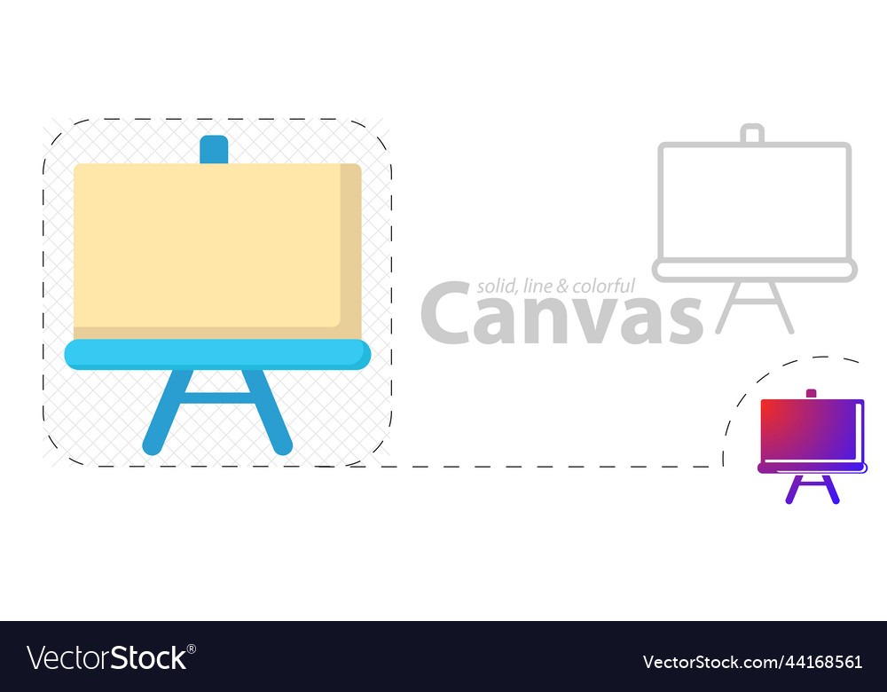 Canvas isolated flat art line icon