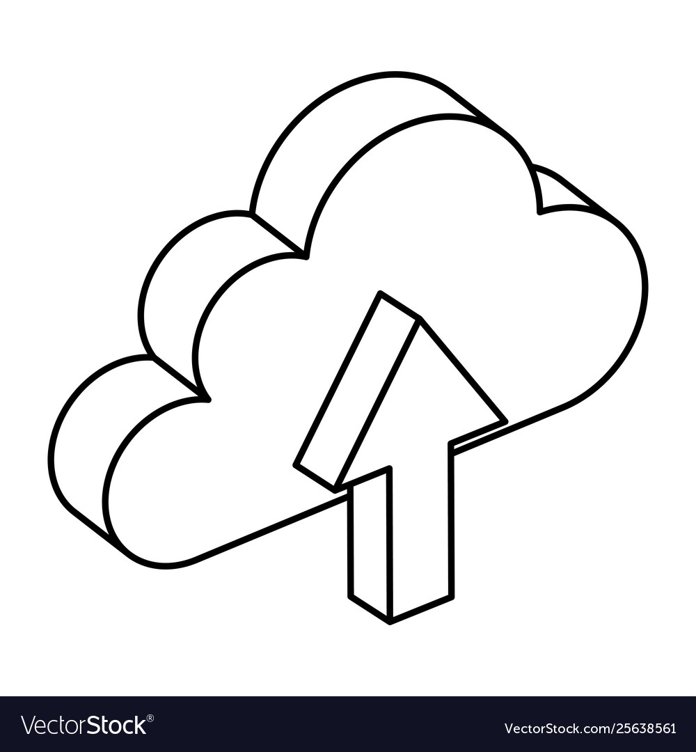 Cloud computing with data upload vector image Cloud computing with data upload