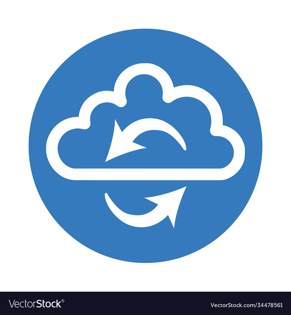 Cloud network refresh syncing icon blue version