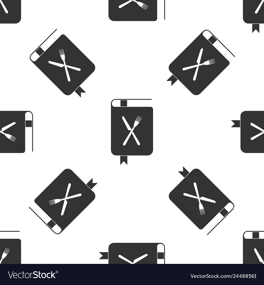 Cookbook icon isolated seamless pattern on white vector image Cookbook icon isolated seamless pattern on white