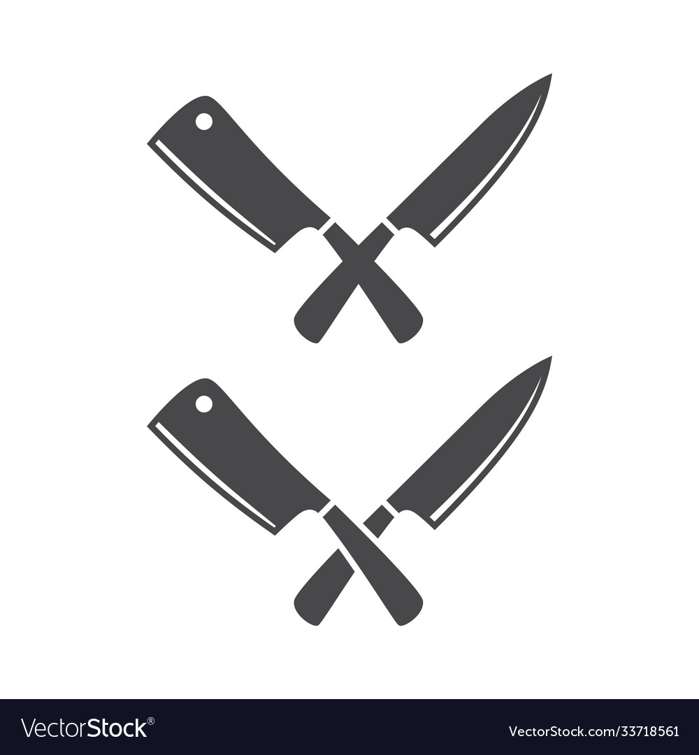 Crossed kitchen knives icon Royalty Free Vector Image