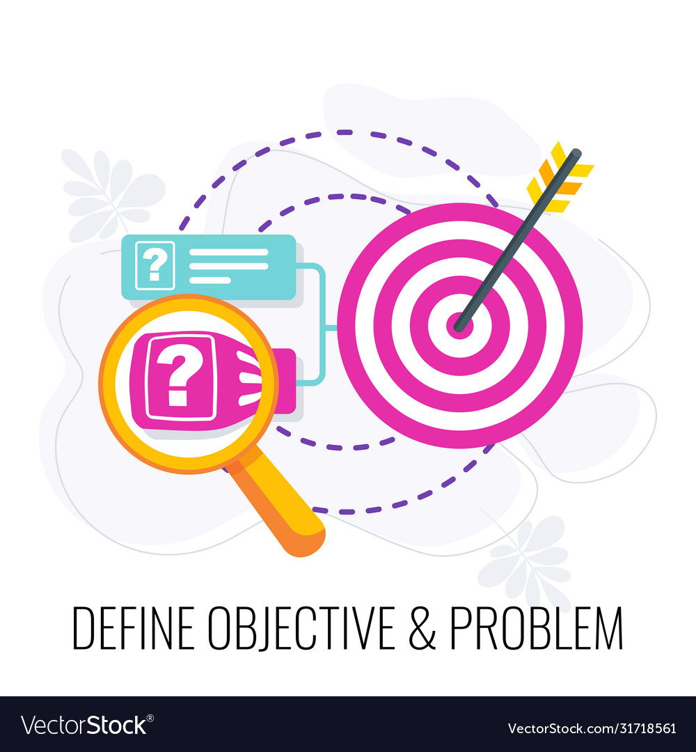 define-objective-and-problem-icon-market-research-vector-image