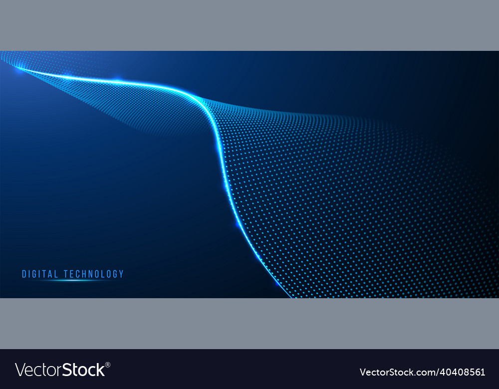 Digital technology wave from connecting dot vector image Digital technology wave from connecting dot