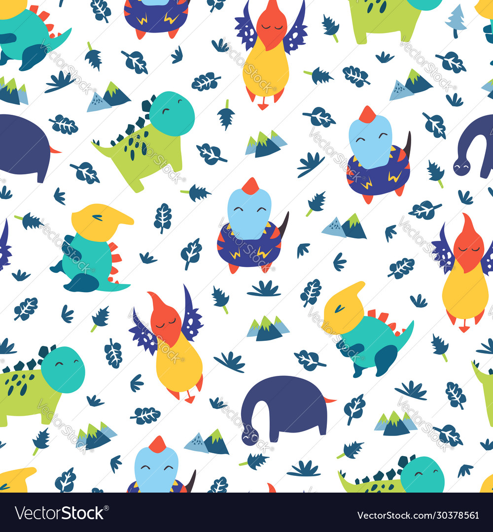 Dinosaurs seamless pattern for kids creative