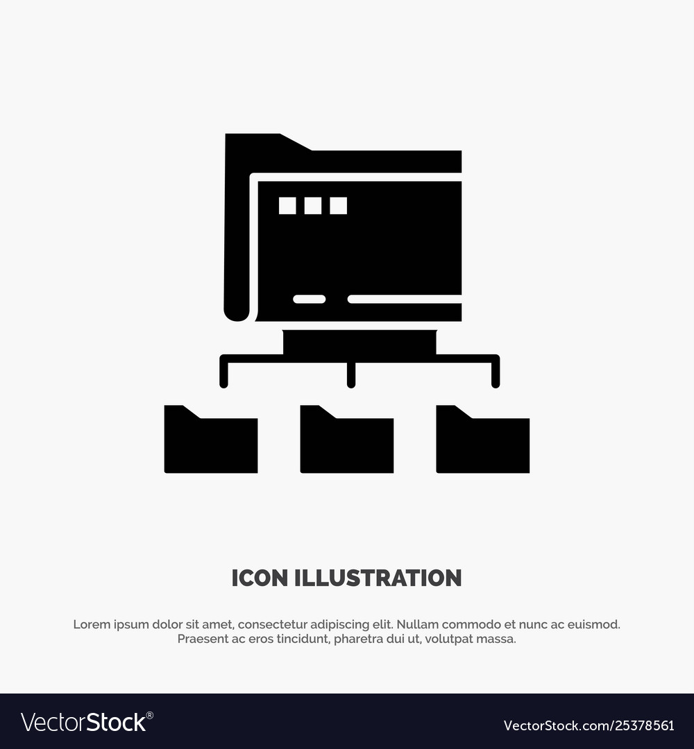 Folder folders network computing solid black vector image Folder folders network computing solid black